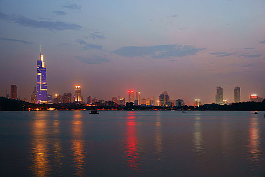 南京,夜景,都市