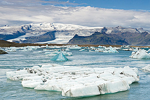 冰山,漂浮,湖,脚,巨大,瓦特纳冰川,冰河,东南部,冰岛