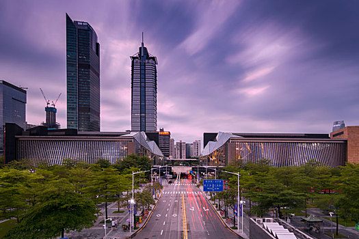 中国广东深圳福田中心区都市风光