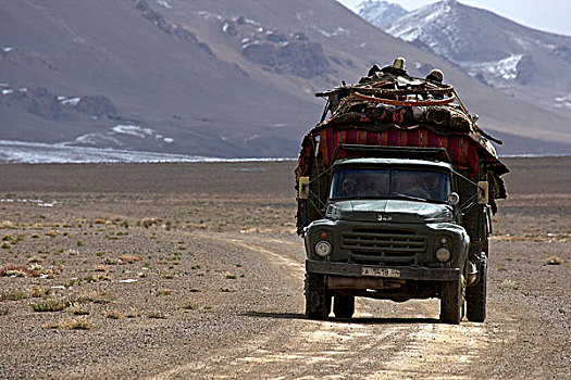 卡车,蒙古包,中亚,亚洲