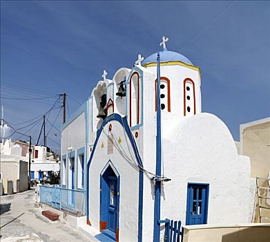 小,彩色,小教堂,锡拉岛,希腊