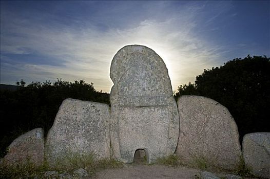 正面,门口,石碑,墓地,靠近,萨丁尼亚,意大利,欧洲