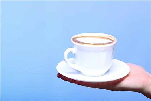 女性,握着,杯子,热,拿铁咖啡,咖啡,卡布奇诺