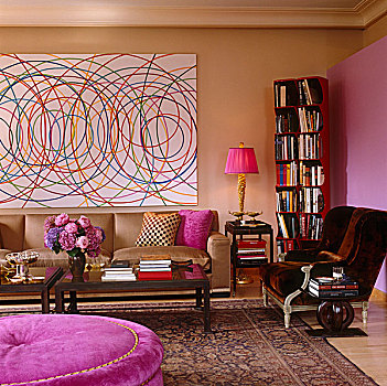 黄金,粉色,褐色,调色板,客厅,使用,纺织品