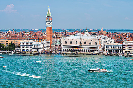 经典,风景,宫殿,钟楼,岛屿,威尼斯,威尼托,意大利