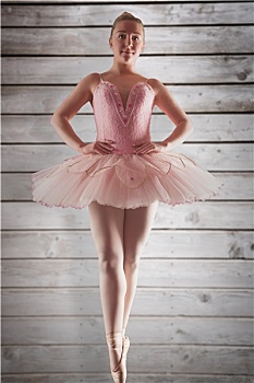 合成效果,图像,漂亮,芭蕾舞女,粉色,站立,脚尖站立