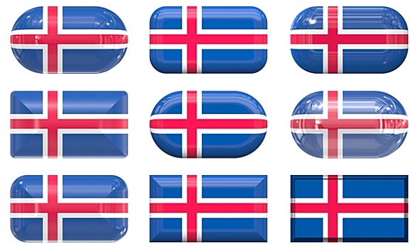 玻璃,扣,旗帜,冰岛