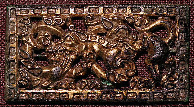 中国,青铜,动物,争斗,公元前5世纪,艺术家,未知