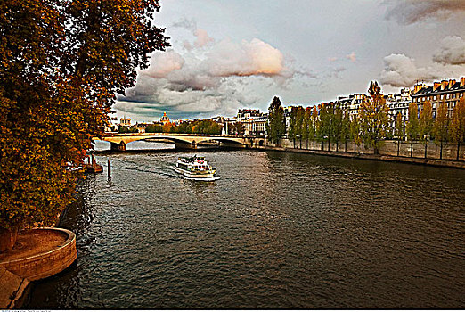游船,塞纳河,巴黎,法国