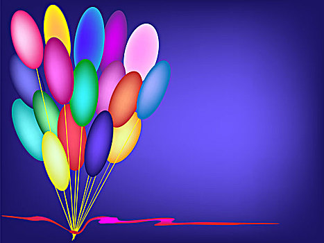 红丝带,装饰,矢量,背景,生日,气球