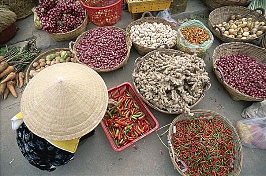 辣椒,蒜,姜,农产品,胡志明市,西贡,越南