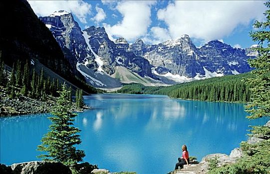 冰碛湖,班芙国家公园,艾伯塔省,加拿大,北美