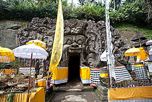 入口,洞穴,果阿,庙宇,乌布,巴厘岛,印度尼西亚