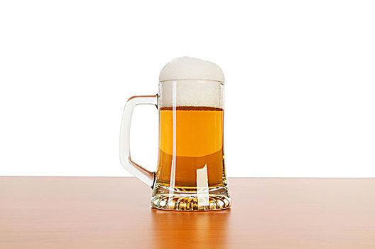 啤酒杯,隔绝,白色背景