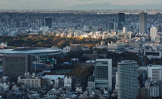 日本东京市区俯瞰