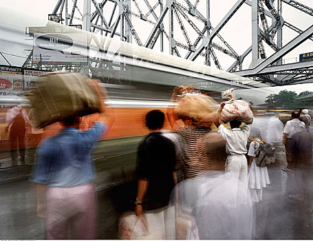 人,交通,加尔各答,印度