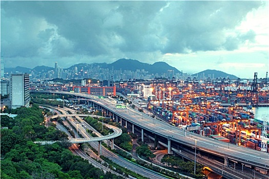 集装箱码头,石工,桥,香港