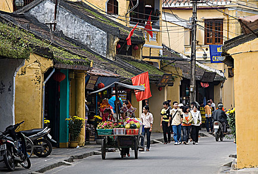 街景,街边市场,会安,越南,东南亚,亚洲