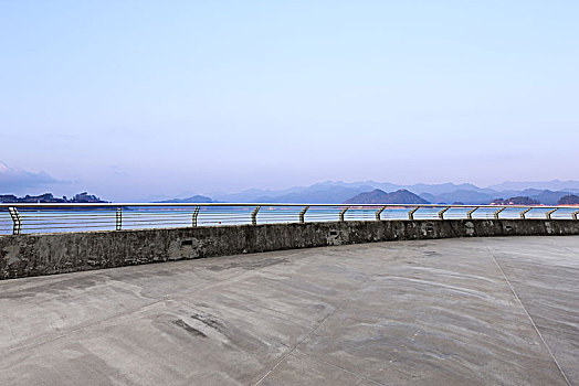 空,水泥地,漂亮,湖