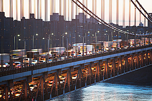 移动,交通,乔治华盛顿大桥,纽约,美国