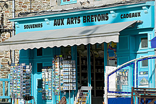 艺术,蓝色,纪念品店,布列塔尼半岛,法国