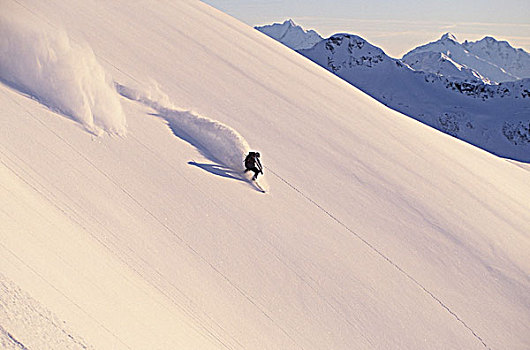 滑雪板玩家,偏僻,海岸,山峦,不列颠哥伦比亚省,加拿大