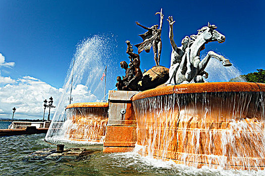 喷泉,老,圣胡安,波多黎各