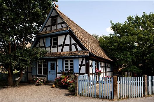 历史,半木结构房屋,陶器,阿尔萨斯,法国,欧洲