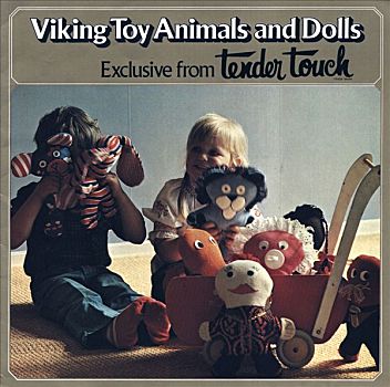 维京,玩具,动物,娃娃,娇柔,接触,70年代