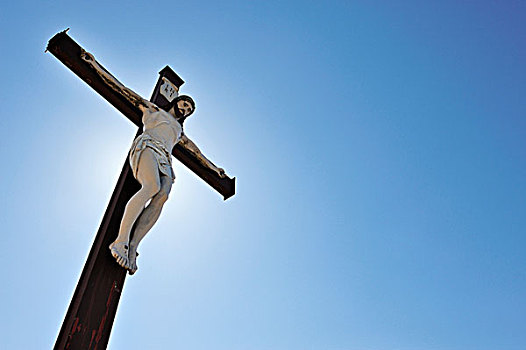 耶稣十字架,墓地,沃尔夫拉策豪森,上巴伐利亚,巴伐利亚,德国,欧洲