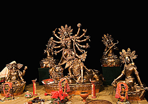 雕塑,女神,庙宇,加尔各答,西孟加拉,印度