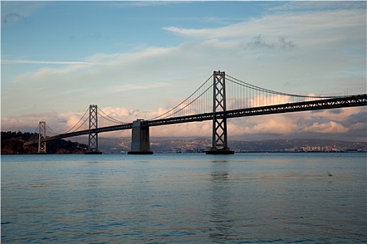 海湾大桥,码头,旧金山,日落