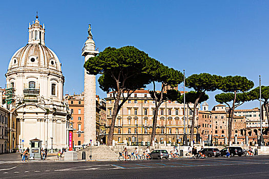 风景,罗马,意大利,穹顶,玛丽亚,柱子,古罗马广场