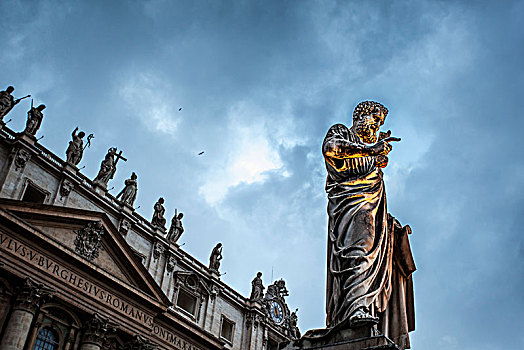 雕塑,圣徒,圣彼得大教堂,罗马,意大利