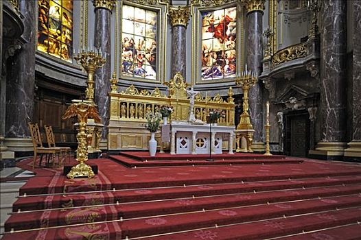 圣坛,柏林大教堂,柏林,德国,欧洲