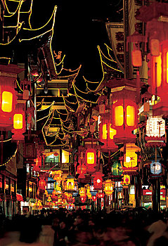 北京,中國,燈籠,節(jié)日,老,廟宇,城鎮(zhèn),神