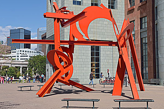 钢铁,雕塑,中心,文化,复杂,丹佛,科罗拉多,美国