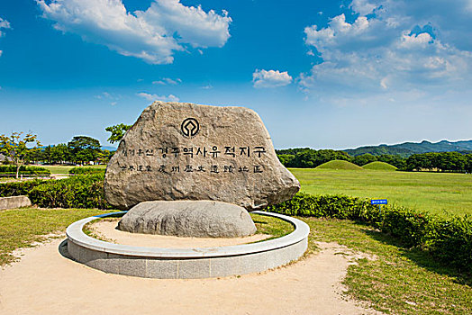 繁茂,草,陵墓,世界遗产,庆州,韩国