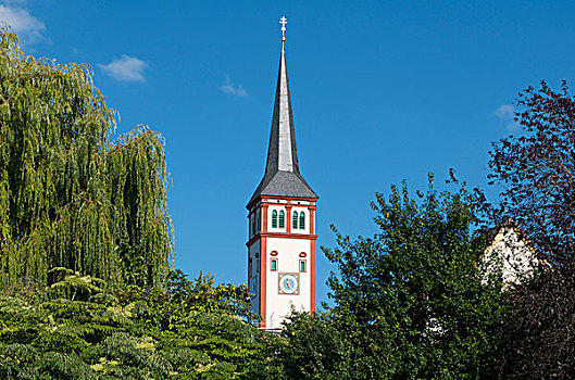 教区,教堂,德国米德海姆,斯瓦比亚,巴伐利亚,德国,欧洲
