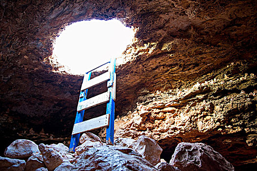 洞穴,洞,入口,梯子,岬角,福门特拉岛