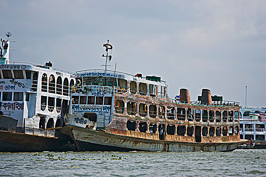 船,河,达卡,孟加拉