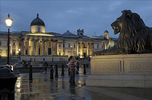 国家美术馆,特拉法尔加广场,伦敦,英国,欧洲