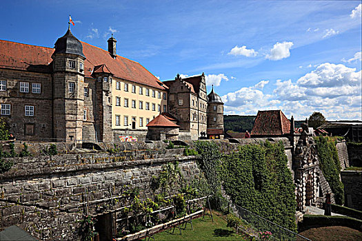 塔,城堡,上弗兰科尼亚,巴伐利亚,德国,欧洲