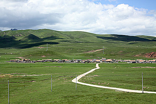 甘南,唐克,小镇,山黄河,九曲黄河,旅游区