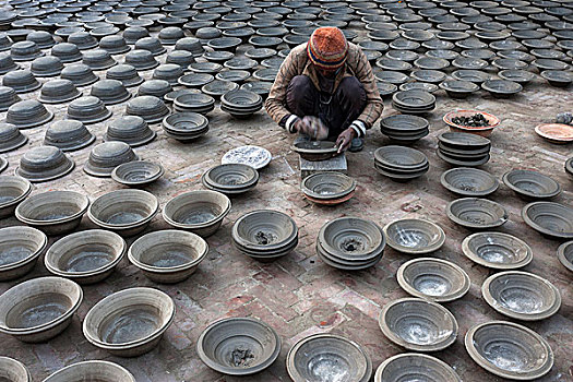 陶器,巴克塔普尔,尼泊尔,亚洲