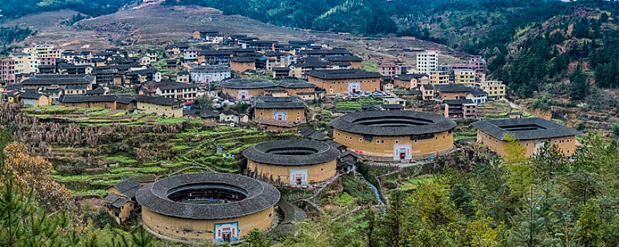 福建省,龙岩市,永定区,楼群,建筑,景观