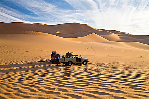 吉普车,沙子,沙丘,利比亚,沙漠,撒哈拉沙漠,北非,非洲