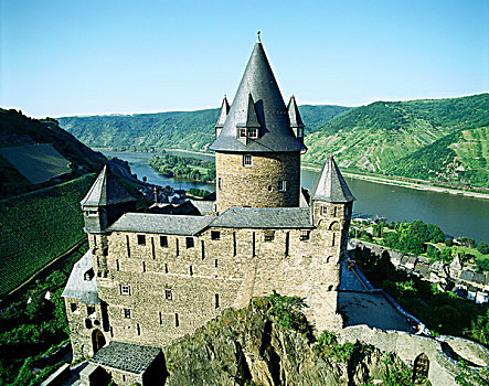 俯拍,城堡,德国