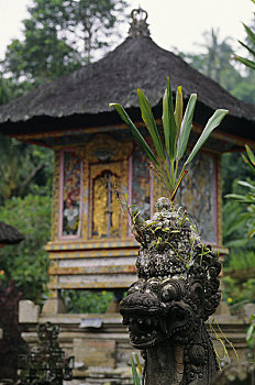 印度尼西亚,巴厘岛,神圣,庙宇,监护,雕塑