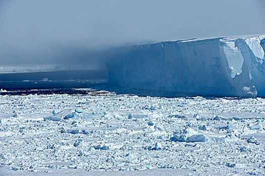 南极,威德尔海,风暴,吹,雪,扁平,冰山